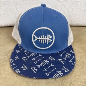 Flat Brim Trucker Cap Adjustable Snapback Hat Mesh Back Unisex One‎ Size Blue